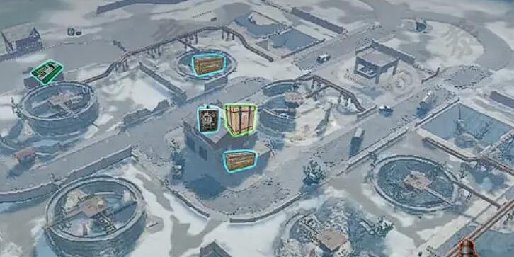 雷达残骸全景:巨型倾斜雷达盘断裂倾覆,中央控制台屏幕亮起绿色验证界面,两侧基座上三个银色加密箱泛着金属冷光