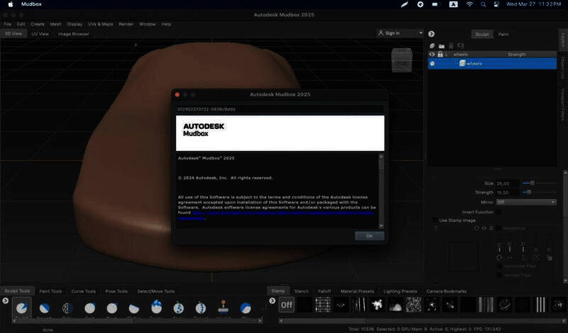 Autodesk Mudbox 2025 mac版软件界面或相关展示图