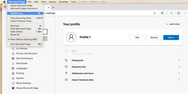 进入Edge浏览器设置界面步骤图