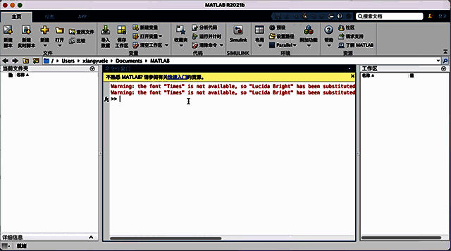 MATLAB R2021 Mac版软件界面示意