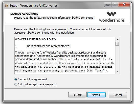 万兴全能转换器选择安装路径界面