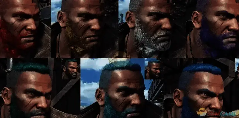 《最终幻想7:重生》巴雷特多色发丝包MOD效果截图1