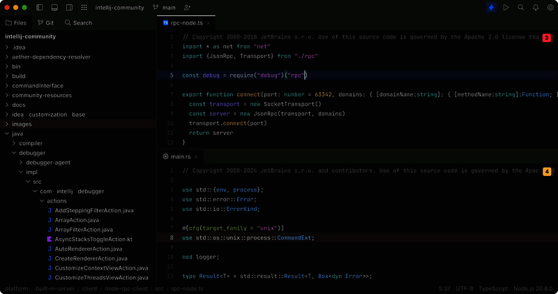 JetBrains Fleet Mac版界面