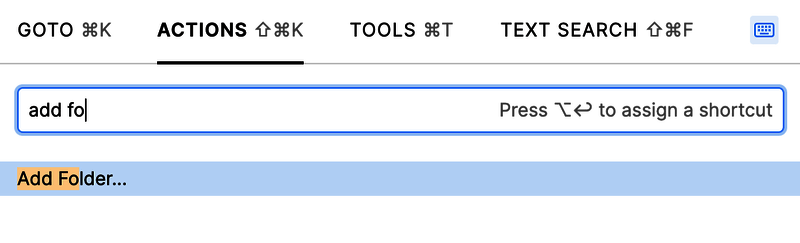 添加文件夹操作界面