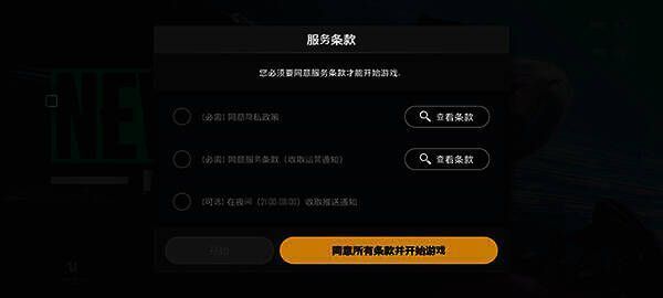 同意隐私政策界面