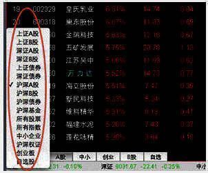 切换市场弹出菜单图