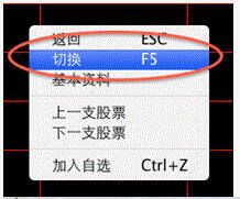 从分时切换到K线界面操作图