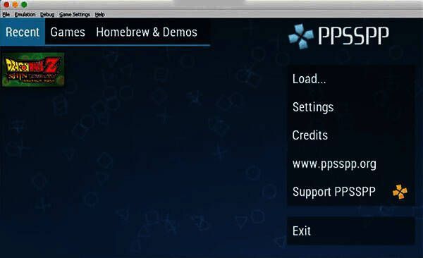 PSP模拟器界面展示图
