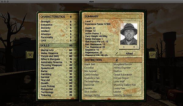 核爆RPG末日余生人物创建界面