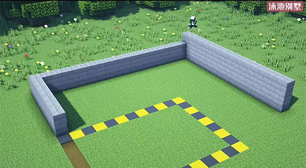 石砖搭建建筑框架画面