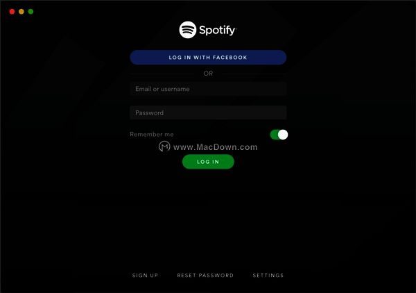Spotify Mac版账号注册登录界面