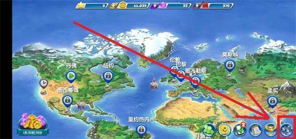 游戏世界地图界面的齿轮设置