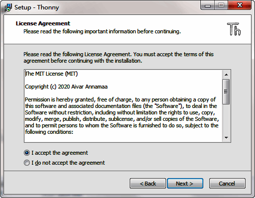 Thonny软件安装界面2