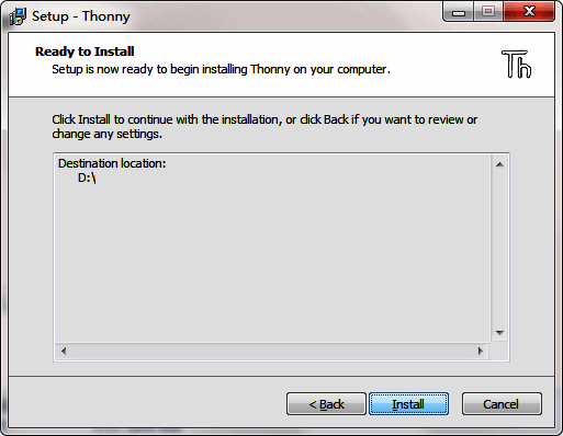 Thonny软件安装界面5