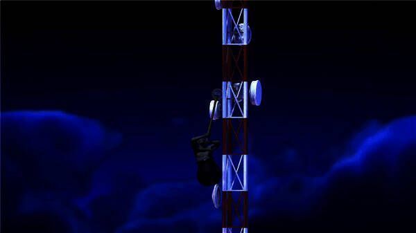 槌子杆穿透物件勾取目标画面