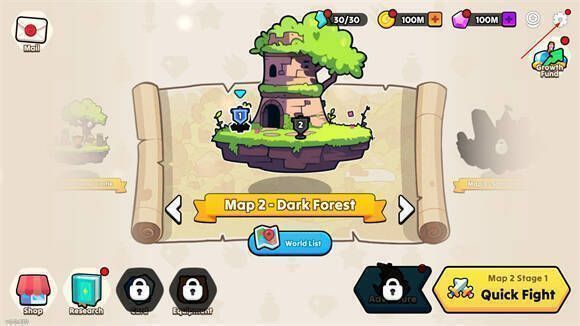 夜幕王国边境塔防主界面齿轮按钮