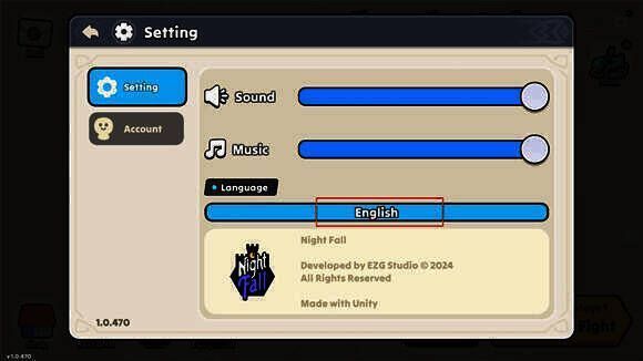 夜幕王国边境塔防language栏English选项