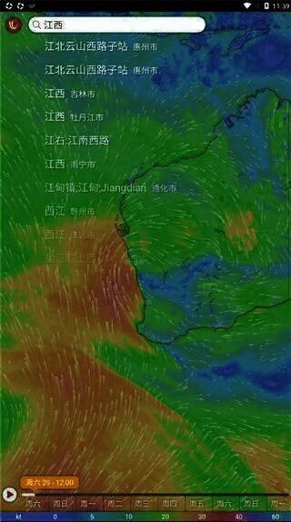 详细天气情况数据界面