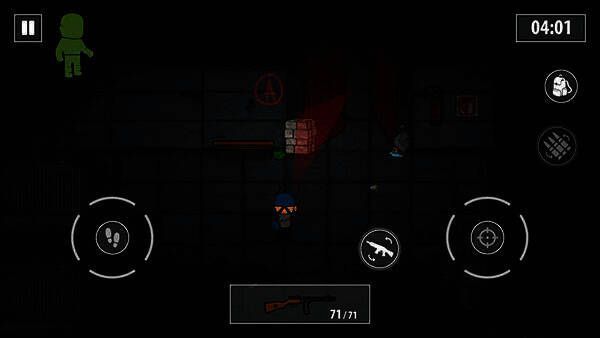 A大门及绿色撤离区域画面