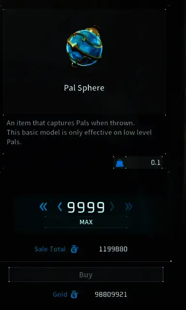 《幻兽帕鲁》提高最大购买限额MOD截图