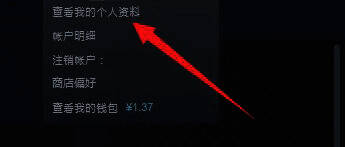 Steam 查看个人资料选项位置
