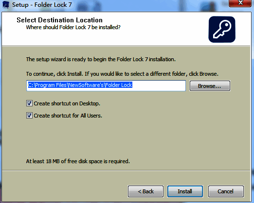 选择安装位置界面