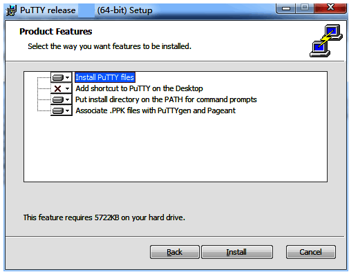 PuTTY安装确认界面
