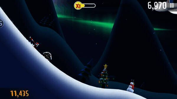 小摔哥滑雪躲避障碍画面