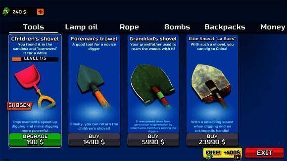 掘地求财汉化版游戏工具购买画面