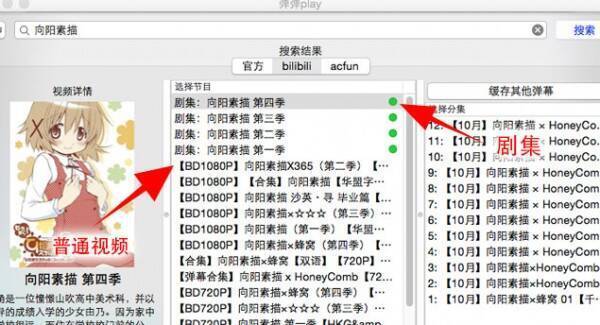 第三方搜索剧集分集选择界面