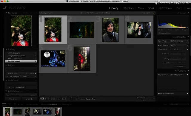导入图像到Lightroom的界面