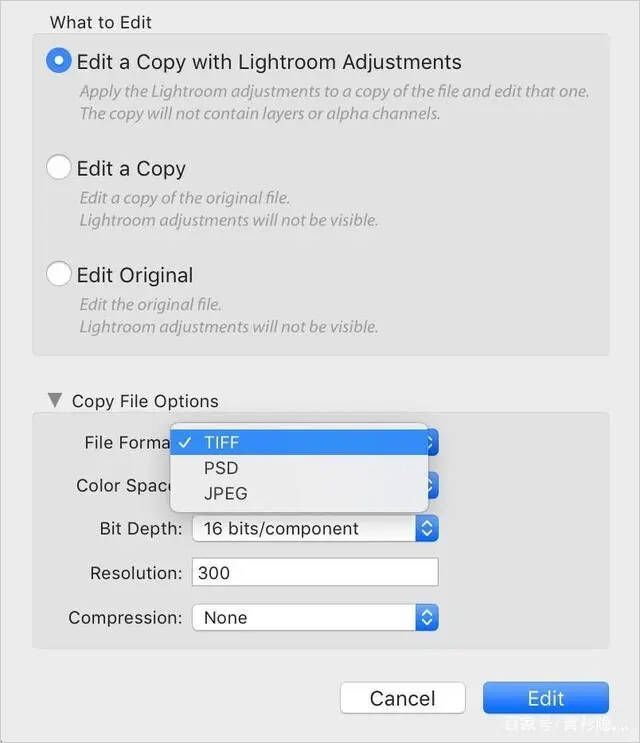 选择图像保存格式的界面