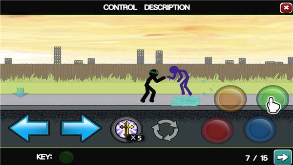 愤怒的火柴人5回血操作界面