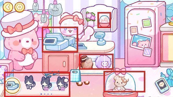 旅猫世界物品拖动及互动界面