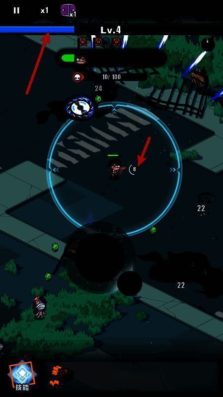 子弹换弹与经验值获取截图