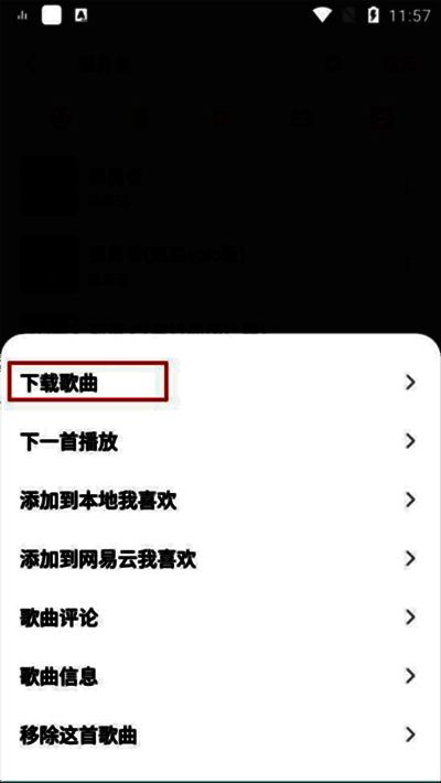 蜜獾音乐点击下载歌曲界面