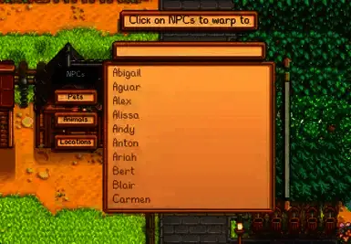 《星露谷物语》传送至 NPC MOD 截图 3