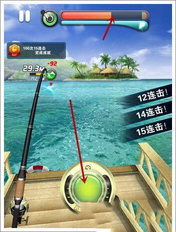 按住卷线按钮进行连击的界面图