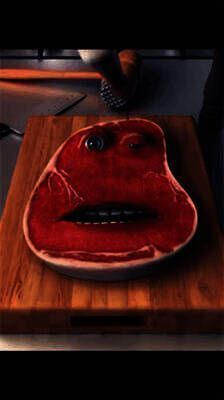 在牛排上放辣椒籽的画面