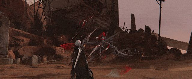 机兵与强大敌人战斗动图