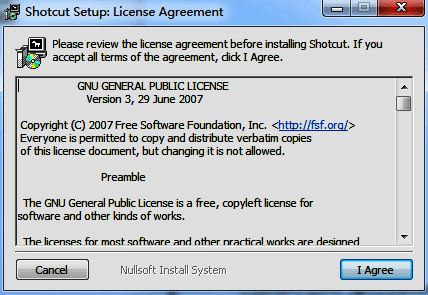 Shotcut安装包打开界面图