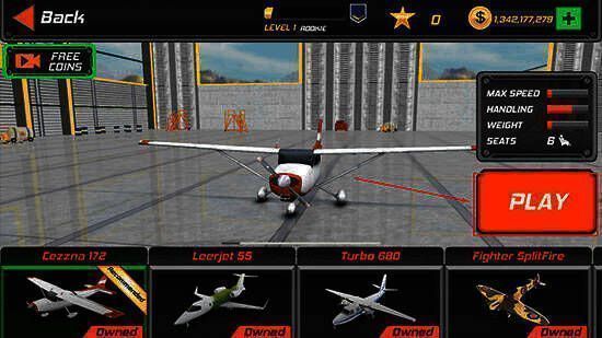 选择飞机并点击PLAY