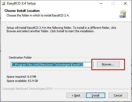 自定义安装位置界面图