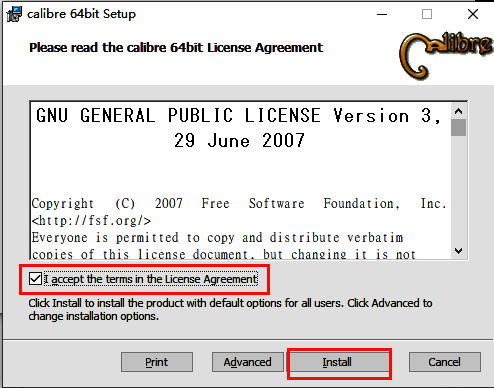 Calibre软件许可协议界面图