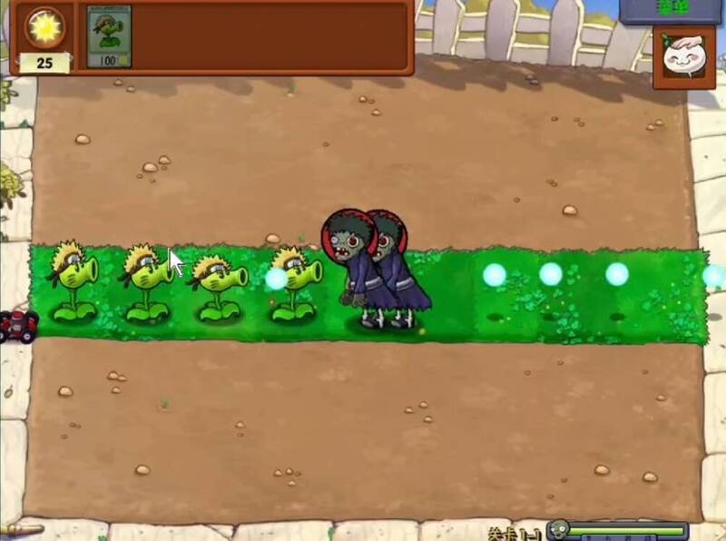 植物大战僵尸火影版游戏战斗画面