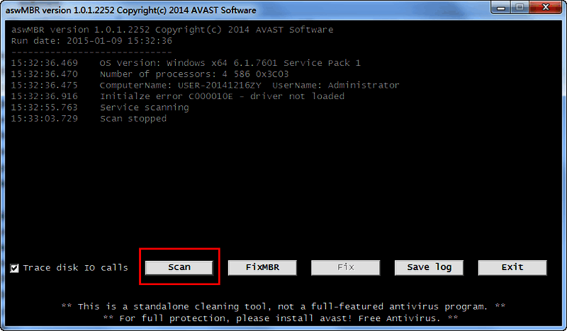 rootkit扫描工具(aswMBR )特色展示截图