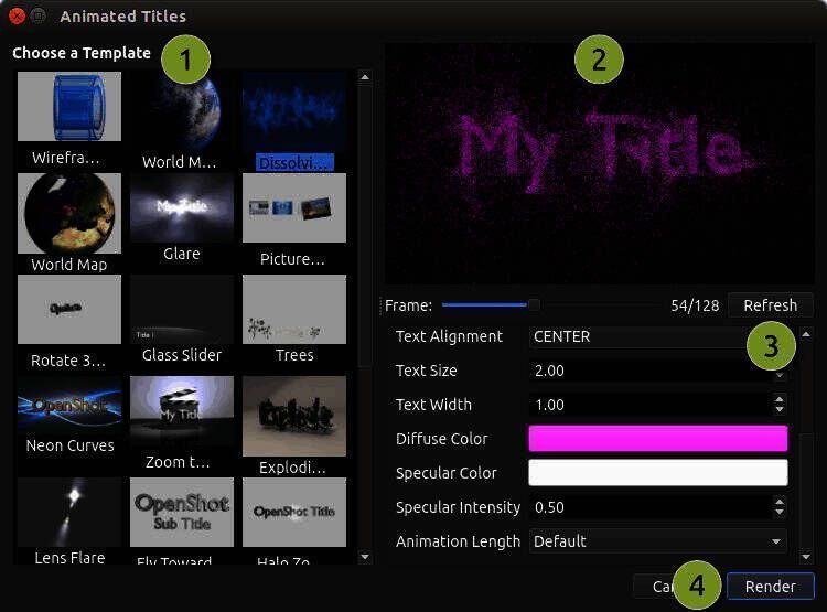 OpenShot标题编辑器界面